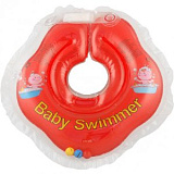 Круг Baby Swimmer Красный, на шею, для купания, с погремушкой