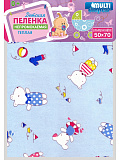 Пелёнка Multi Diapers непромокаемая, тёплая, для коляски, из ультрасофта, 50х70 см, Мишки на голубом