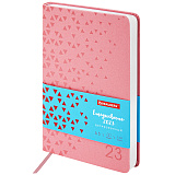 Ежедневник Brauberg Glance, датированный, 2023, А5, 138x213 мм, под кожу, розовый