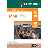 Фотобумага Lomond A3, большого формата, 230 г/м2, 50 листов, односторонняя, матовая