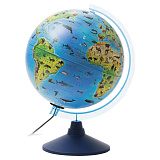 Глобус зоогеографический Globen Классик Евро, диаметр 250 мм, с подсветкой, детский