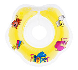 Надувной круг Roxy-Kids Flipper, на шею, для купания малышей, жёлтый