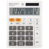 Калькулятор настольный Brauberg Ultra-12-WT, 192x143 мм, 12 разрядов, двойное питание, белый
