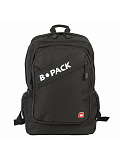 Рюкзак B-Pack S-09 универсальный, с отделением для ноутбука, уплотненная спинка, черный, 44х30х14 см