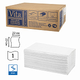 Полотенца бумажные Vita Эконом H3, 250 шт., 1-слой, серые, 20 пачек, 22х23 см, V-сложение