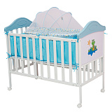 Кроватка Babyhit Sleepy Compact, белая с голубым