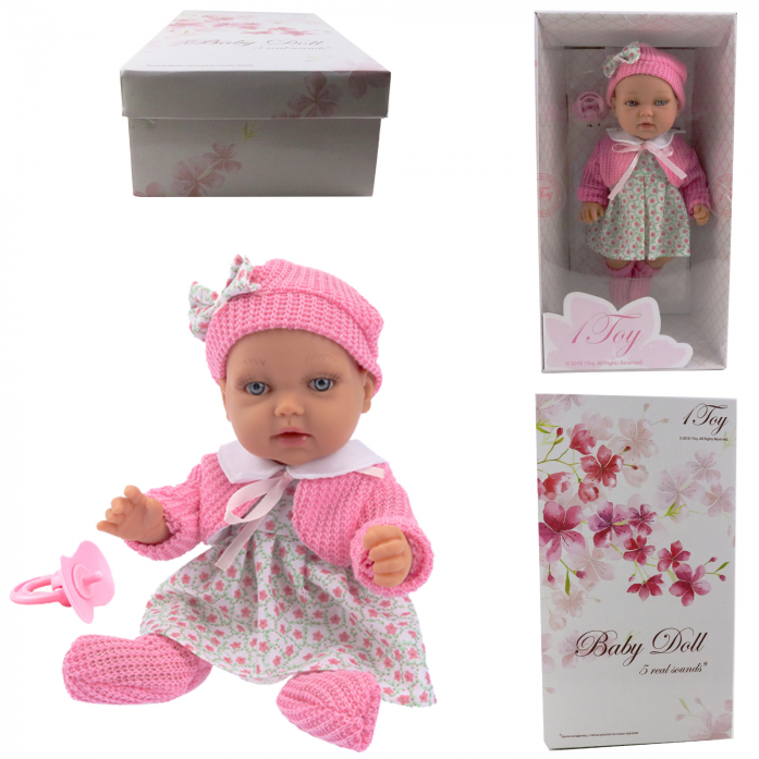 Пупс Baby Doll 1toy т15469. Пупс 1 Toy в платье, 28 см, т14113. Куколка 1toy Baby Doll в розовом платье, пинетках и болеро 28см.. Пупс 1toy т14115 Premium 33 см. Пупс 1