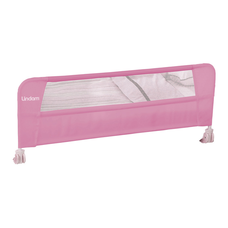 Защитный бортик Lindam, для кровати на металлическом каркасе, с тканью, 95 см, розовый