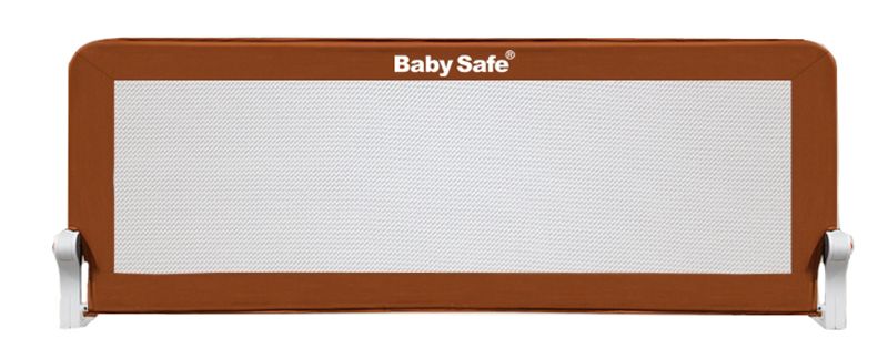 Барьер Baby Safe XY-002C1.SC.4 для детской кроватки, 180*66 см, коричневый - фото
