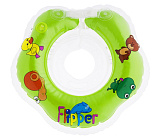 Надувной круг Roxy-Kids Flipper, на шею, для купания малышей, зелёный