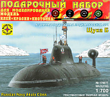 Сборная модель Моделист Атомная подводная лодка проекта 971 Щука-Б, 1/700, подарочный набор
