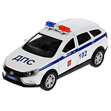 Модель машины Технопарк Lada Vesta SW Cross, Полиция, белая, инерционная