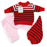 Одежда для кукол Карапуз Штаны, красная кофта, шапочка, 40-42 см