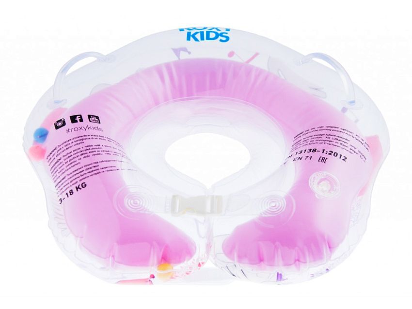 Надувной круг на шею Roxy-Kids Flipper Лебединое озеро 0+ с музыкой, розовый. фото N2