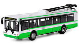 Троллейбус Play Smart Автопарк, бело-зеленый, 1/72, инерционный