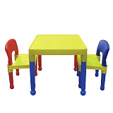 Столик Superplastik детский, с 2-мя стульчиками, высота 37 см, ширина 50 см