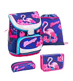 Набор Belmil Ранец Mini-Fit Flamingo Set, пенал c 2 планками, пенал-косметичка, сумка для обуви
