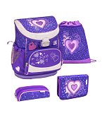 Набор Belmil Ранец Mini-Fit Love Purple, пенал c 2 планками, пенал-косметичка, сумка для обуви