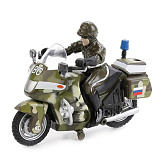 Мотоцикл Технопарк армейский, с фигуркой