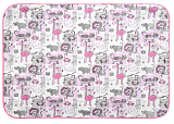 Клеёнка-наматрасник Roxy-Kids Zoo, с резинками-держателями, серо-розовый, ПВХ покрытие, 70*100 см