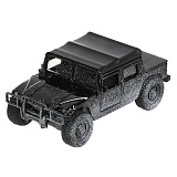 Модель машины Технопарк Hummer H1 пикап, черный, с имитацией снега, инерционный