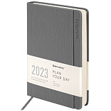 Ежедневник Brauberg Flap, датированный, 2023, А5, 138x213 мм, серый