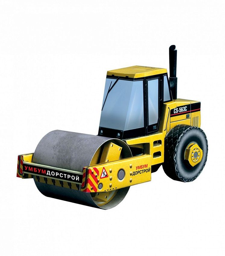 Сборная модель из картона Дорожный каток - фото