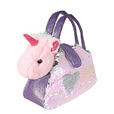 Мягкая игрушка Fluffy Family Единорог, 18 см, в сумочке, с пайетками