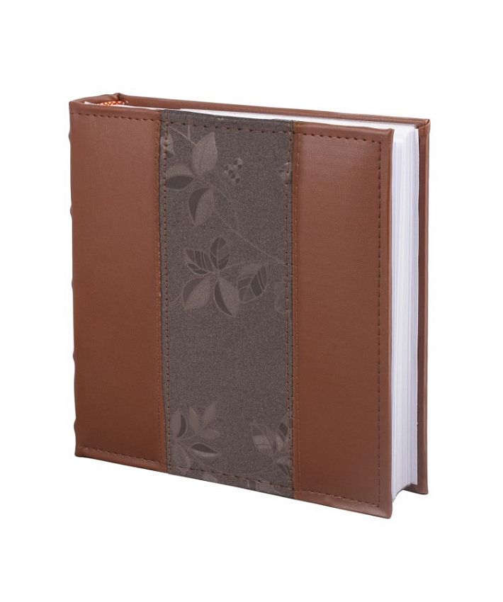 Фотоальбом Brauberg, на 200 фото 10х15 см, под кожу, комбинированную, бумажные страницы, бокс, коричневый - фото