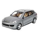 Модель машины Технопарк Porsche Cayenne, серебристая, инерционная, свет, звук, 1/24