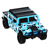 Модель машины Технопарк Hummer H1 пикап, синий камуфляж, инерционная