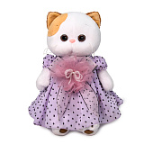 Мягкая игрушка BudiBasa Кошечка Ли-Ли, в нежно-сиреневом платье, 24 см