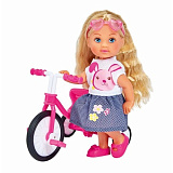 Кукла Simba Еви, 12 см, на трехколесном велосипеде