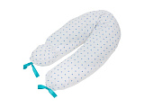 Подушка для беременных Roxy-Kids Премиум, белый в голубой горох, холлофайбер + полистирол