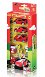 Игровой набор Bburago Ferrari Kids, 3 машинки и аксессуары, в ассортименте