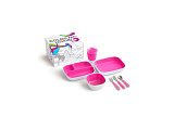 Набор посуды Munchkin Splash, 7 предметов: 3 миски, стаканчик, столовые приборы, розовый