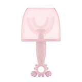 Детская U-образная зубная щетка Roxy-Kids Little Crab, с ограничителем, для малышей, розовый