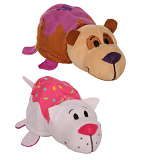 1TOY Вывернушка Ням-Ням 2-в-1 12 см., плюш. Панда с ароматом черничных оладьев-Кошечка с ароматом ванильного пирожного, кор.25х24х14 см.