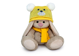 Мягкая игрушка BudiBasa Зайка Ми, в шапке Медвежонок, 15 см