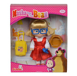 Кукла Simba Маша и Медведь, Даша с чемоданчиком, корзинкой и телефоном, 12 см