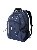 Рюкзак Wenger, универсальный, синий, серебристые вставки, функция ScanSmart, 38 л, 34х23х48 см