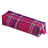 Пенал-косметичка Brauberg Шотландия, полиэстер, фиолетовый с розовым, 20х6х4 см
