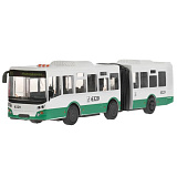 Автобус сочлененный Технопарк, бело-зеленый, инерционный
