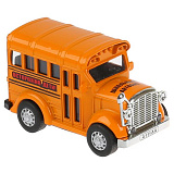 Школьный автобус Технопарк, оранжевый, инерционный, свет, звук