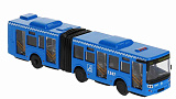 Автобус сочленённый Технопарк, синий, инерционный, свет, звук
