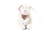 Мягкая игрушка Lapkin Собака, 30 см, белый/розовый