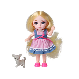 Кукла шарнирная Funky Toys Малышка Лили, блондинка, с собачкой, 16 см