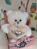 Мягкая игрушка Angel Collection Валентинка Белый мишка, 14 см
