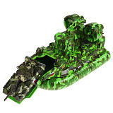 Модель Технопарк Десантный катер в зелёном камуфляже, с танком, инерционная, свет, звук