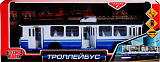 Троллейбус Технопарк пластиковый 31,5см, свет, звук, инерционный, в ассортименте